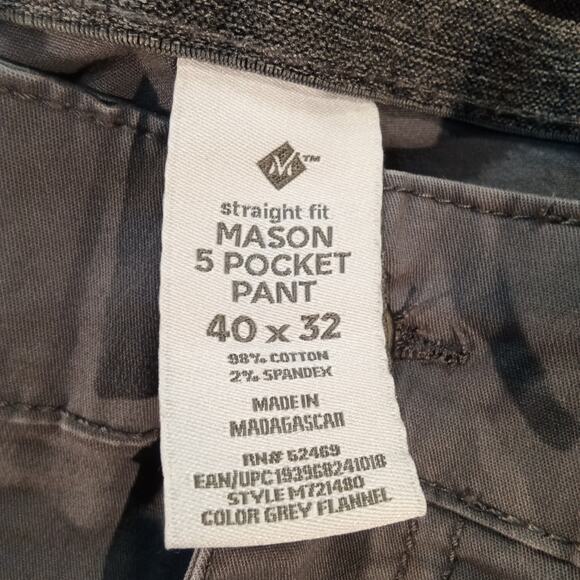 Member’s Mark Men’s Straight Fit Mason 5-Pocket Pants 40x32 Grey - Picture 4 of 5